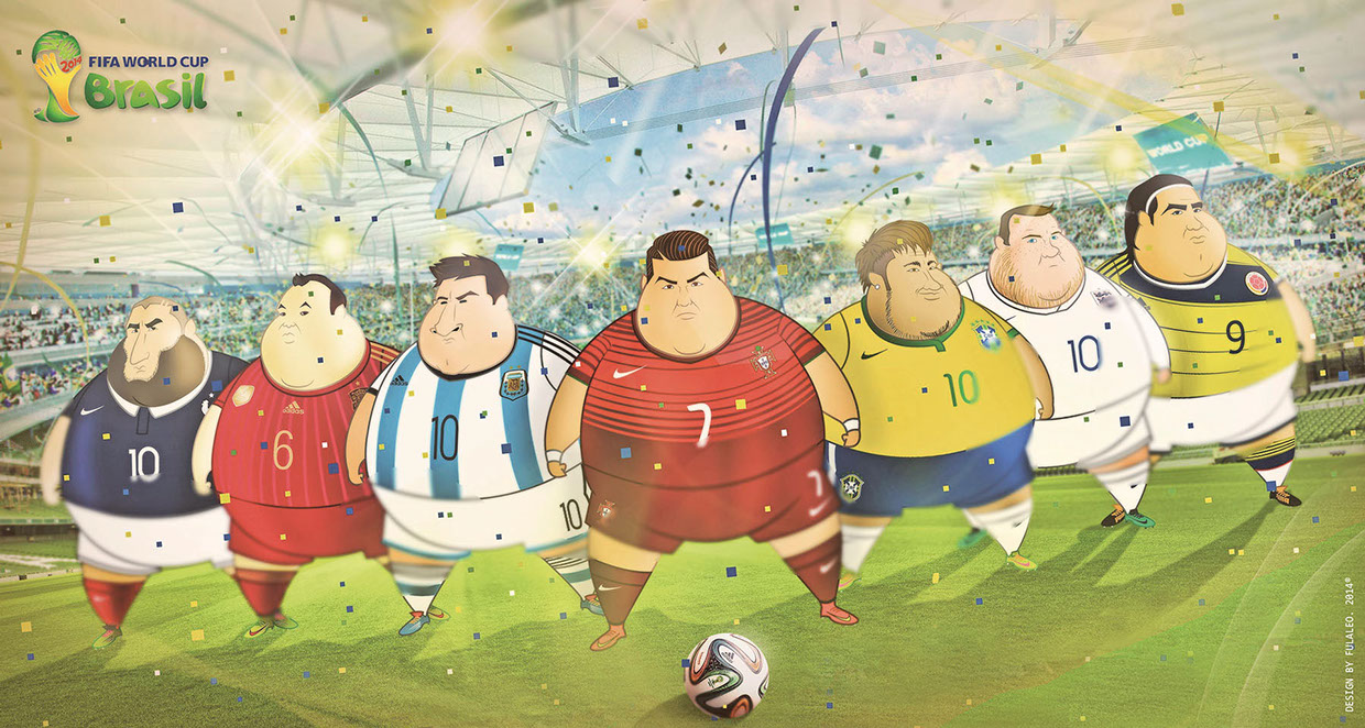 نجوم كأس العالم يعانون من سمنة مفرطة
